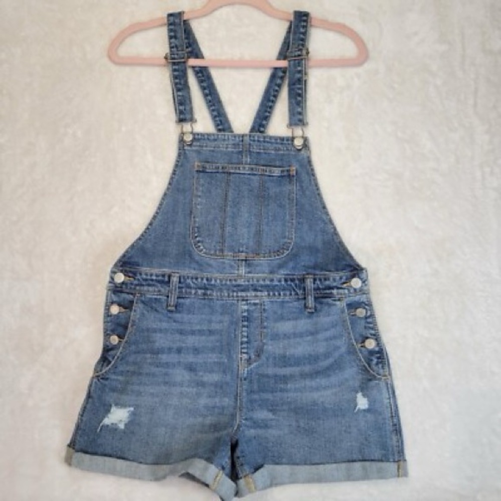 Denim Short Overalls - Blue